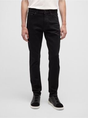 Ermenegildo Zegna "Gan" Fit Stretch Cotton 5-Pocket Trousers Black Mens Sz 36